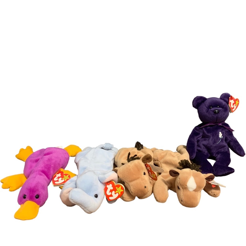 NWT- Lot of Five Retired Ty Beanie Babies